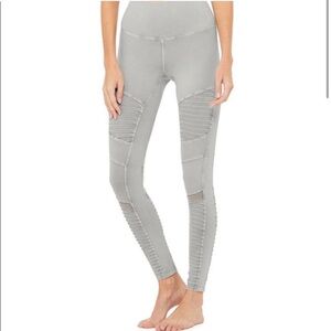 Alo yoga washed gray moto leggings